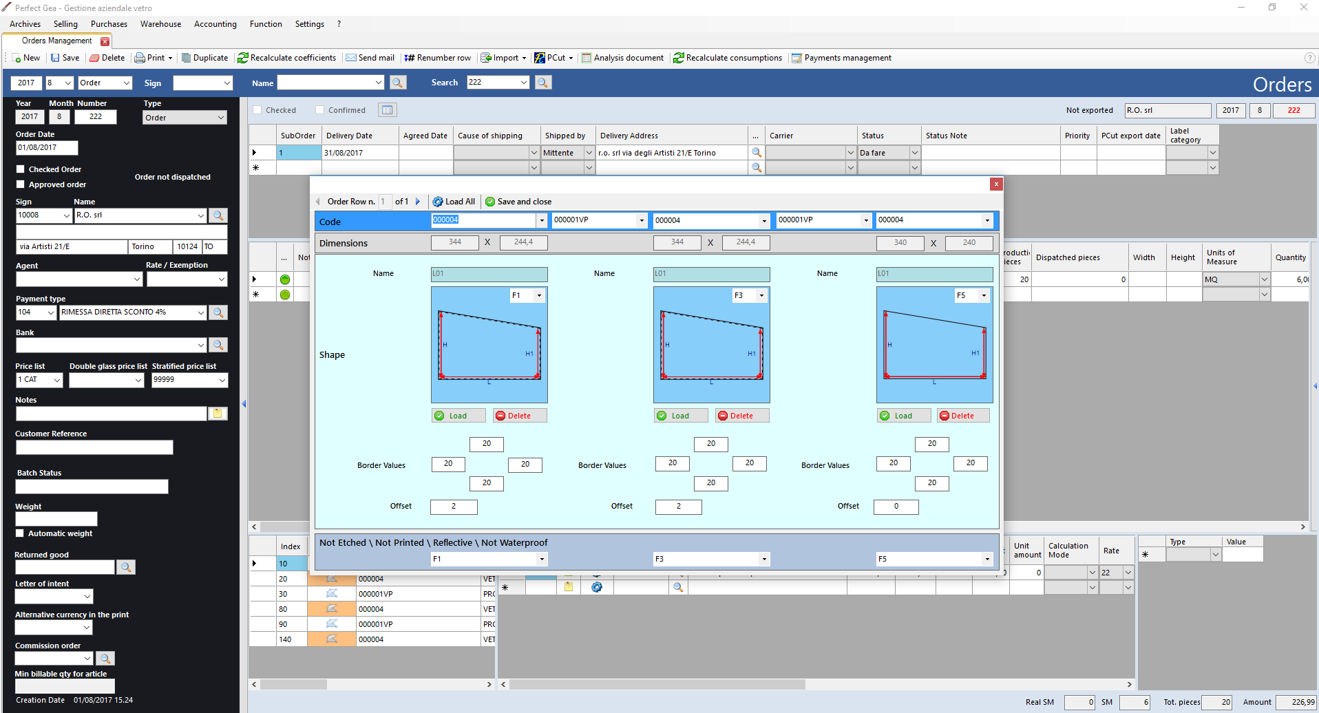 Orders management - Screenshot